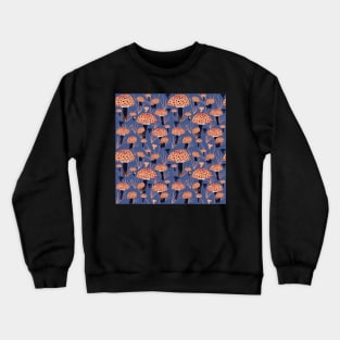 Orange Fly Agaric Mushroom Pattern Crewneck Sweatshirt